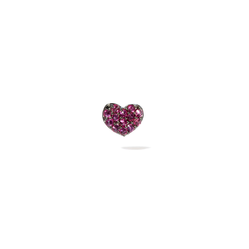 Love Diamonds 18ct White Gold Ruby Single Heart Stud Earring | Annoushka jewelley
